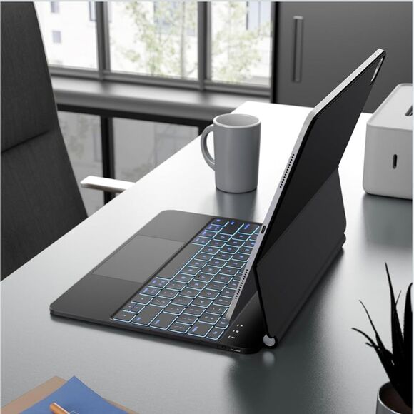 CHESONA iPad Air 13"/Pro 12.9" Magic Case w/Wireless Backlit Keyboard & Trackpad - Picture 9 of 12